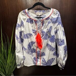 Fabulous Maison Common Bird Print Top,  size 36/M